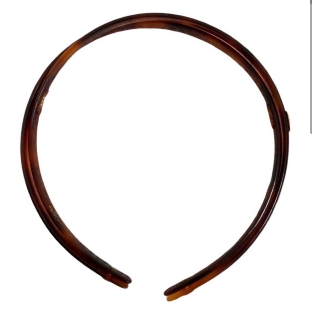 FENDI Brown Tortoiseshell Vintage Headband / Hair Clip Accessory - Picture 3 of 10